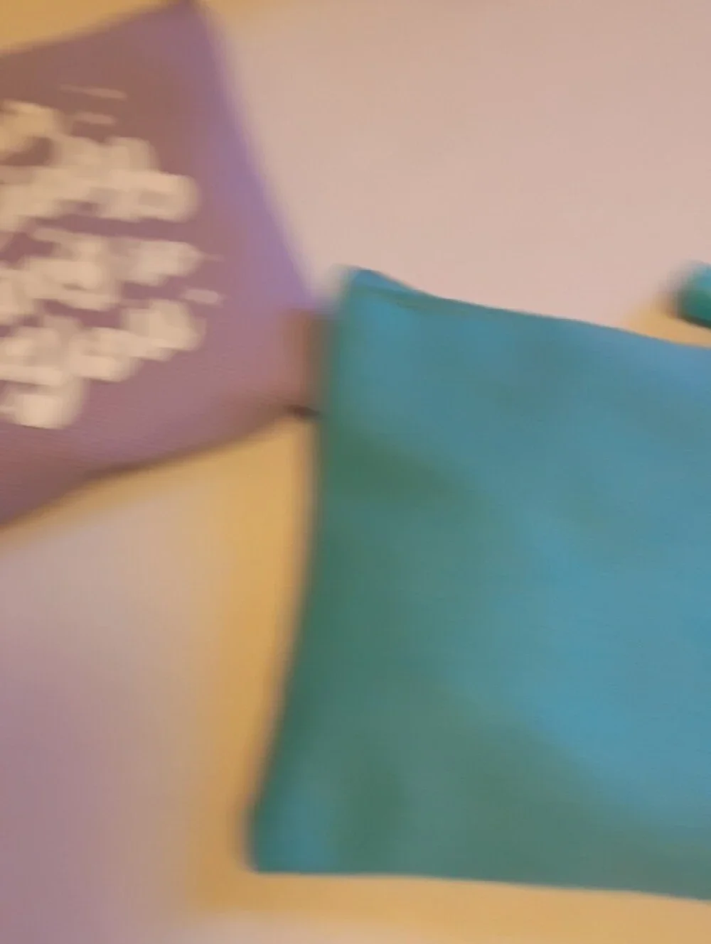Set of 2 Inspirational Canvas Pouches - Teal & Lavender